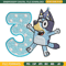 Bluey 3rd Birthday Embroidery design, Bluey Cartoon Embroidery, Disney Embroidery, Embroidery File, digital download.jpg