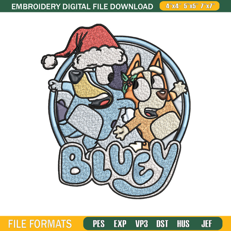 Bluey circle Embroidery Design, Bluey Embroidery, Embroidery File, Brand Embroidery, Logo shirt, Digital download.jpg