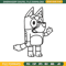Bluey Coloring Pages Embroidery, Bluey Embroidery, Embroidery File, cartoon design, logo shirt, Digital download. 1.jpg
