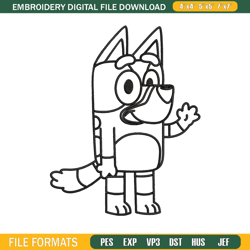 bluey coloring pages embroidery, bluey embroidery, embroidery file, cartoon design, logo shirt596