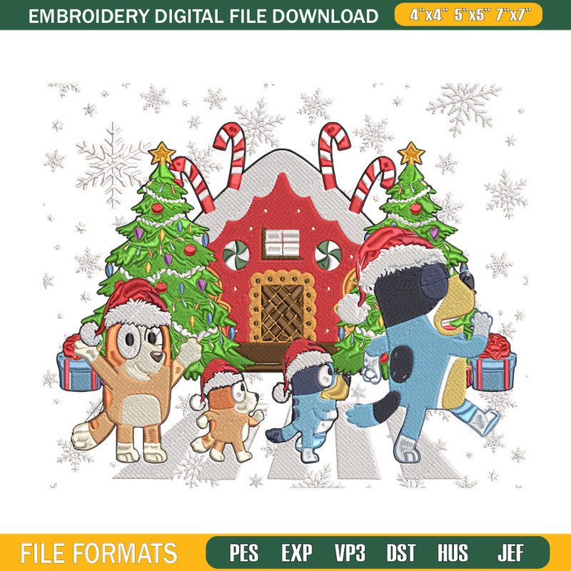 Bluey family Embroidery Design,Bluey Embroidery, Embroidery File, Chrismas Embroidery, Anime shirt, Digital download.jpg