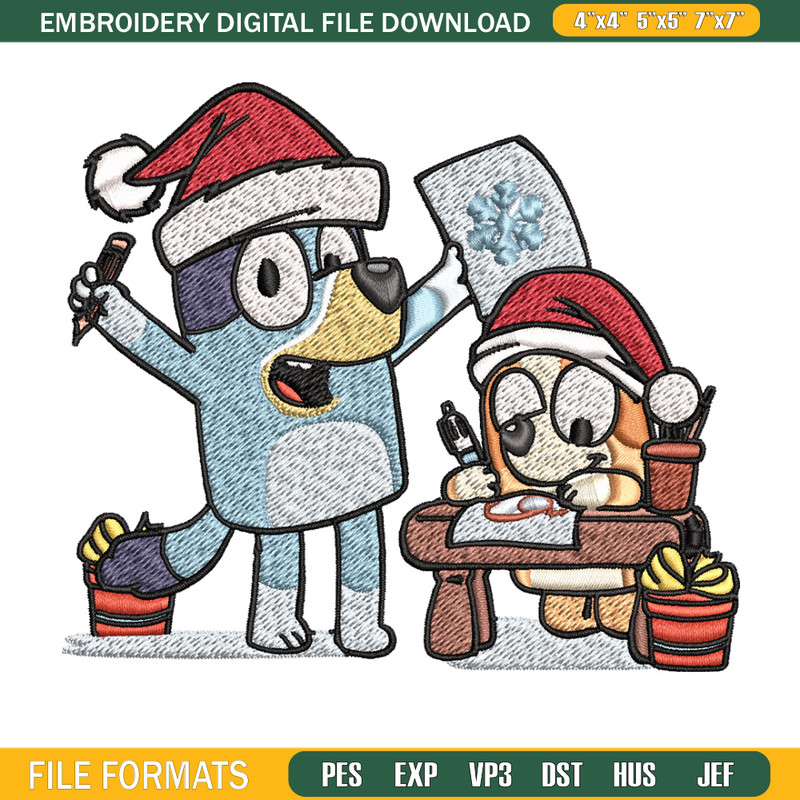 Bluey snow Embroidery Design, Bluey Embroidery, Embroidery File, Brand Embroidery, Logo shirt, Digital download.jpg