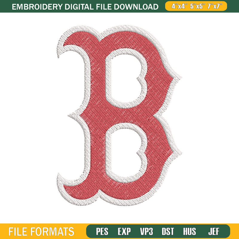 Boston Red Sox Logo embroidery design, logo sport embroidery, baseball embroidery, logo shirt, MLB embroidery. (1).jpg