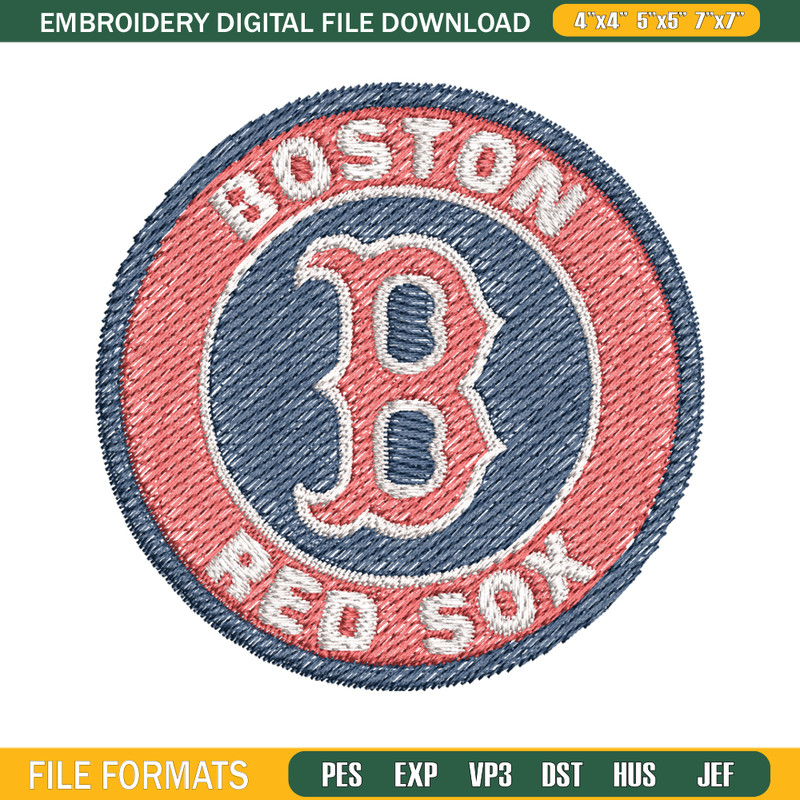 Boston Red Sox Logo embroidery design, logo sport embroidery, baseball embroidery, logo shirt, MLB embroidery. (7).jpg