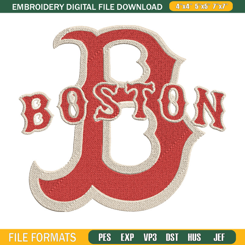 Boston Red Sox Logo embroidery design, logo sport embroidery, baseball embroidery, logo shirt, MLB embroidery. (9).jpg