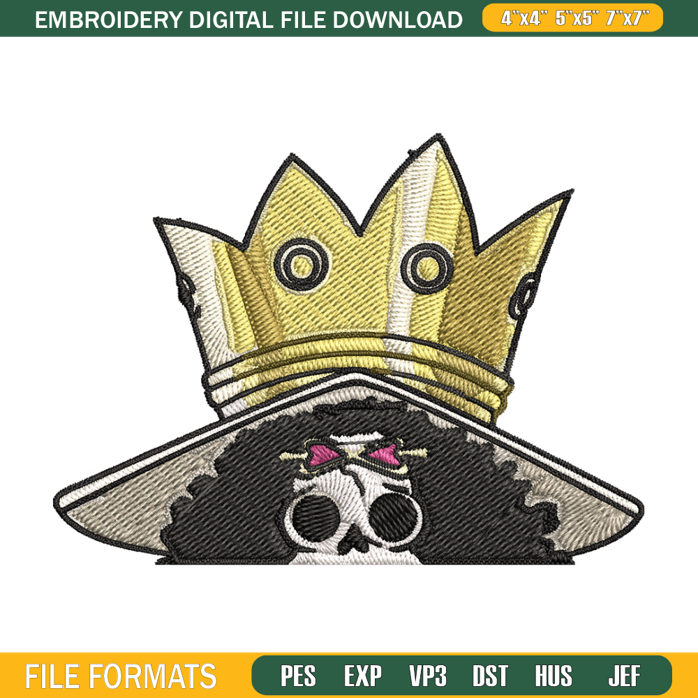 Brook Peeker Embroidery Design, One piece Embroidery, Embroidery File, Anime Embroidery, Anime shirt, Digital download..jpg