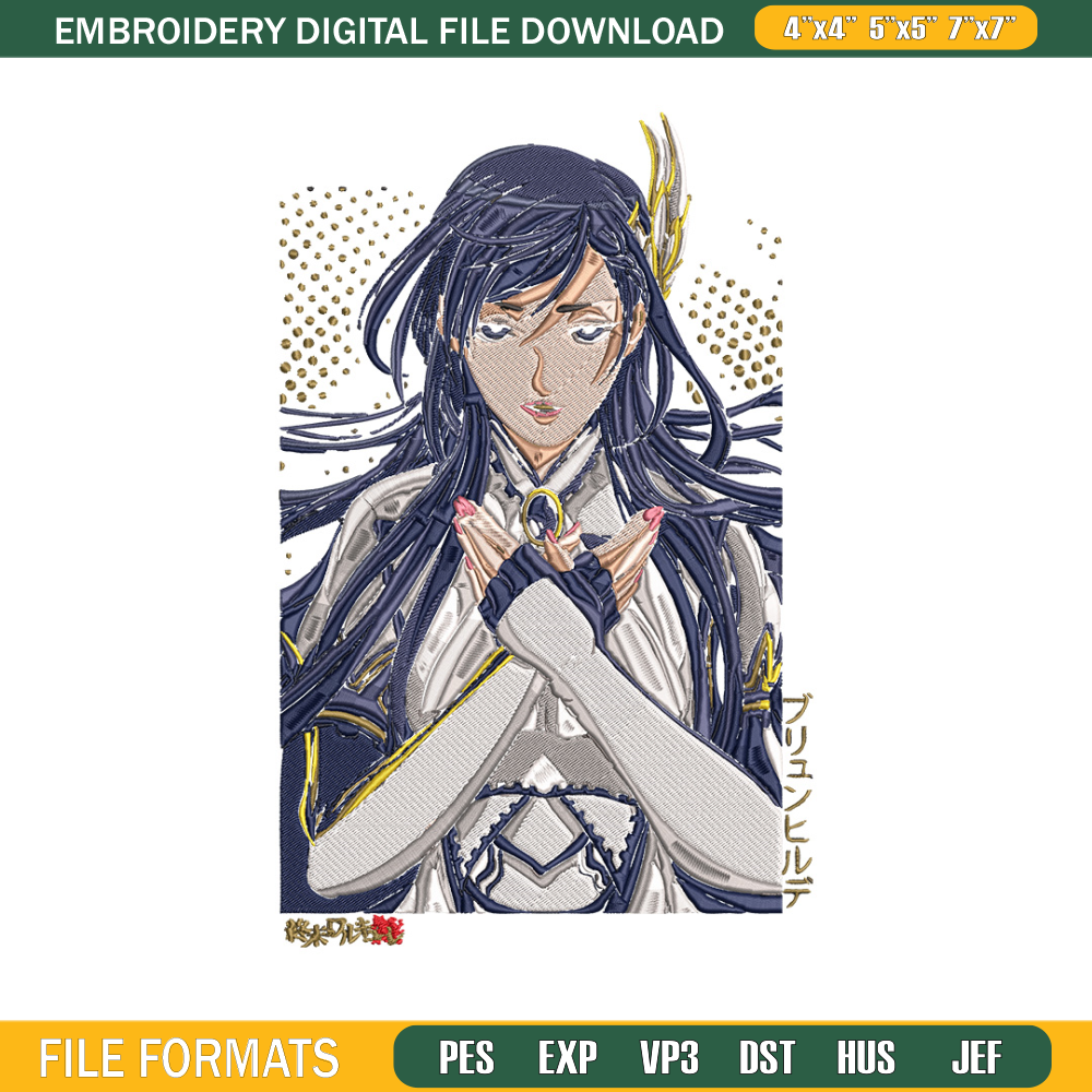 Brunhilde poster Embroidery Design, Ragnarok Embroidery, Embroidery File, Anime Embroidery, Anime shirt,Digital download.jpg