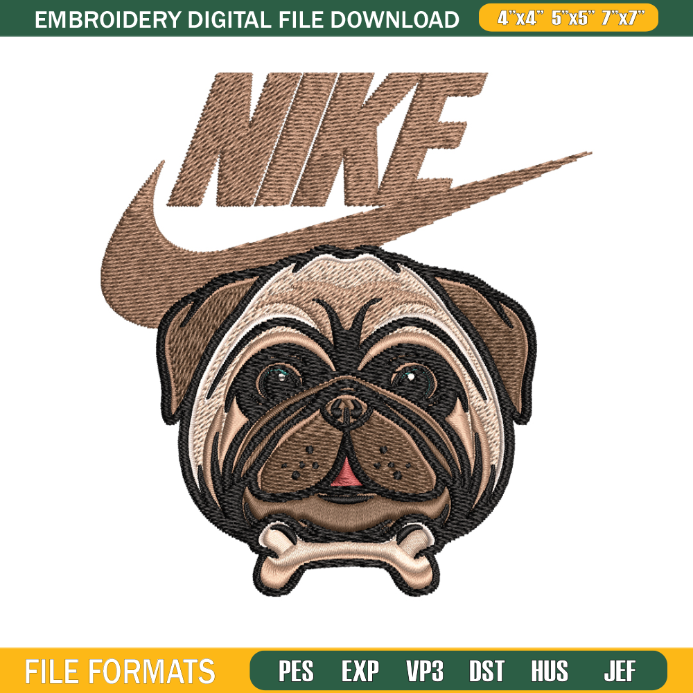 Bulldog Nike Embroidery design, Bulldog logo Embroidery, Nike design, Embroidery file, logo shirt, Instant download. 1.jpg