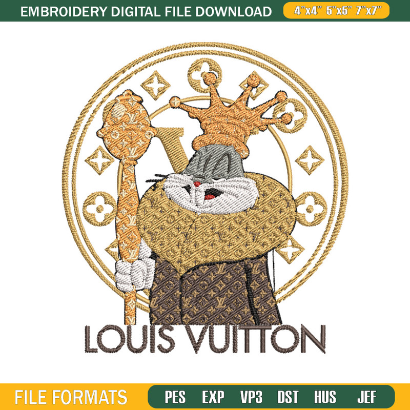 Bunny cartoon lv Embroidery Design, Lv Embroidery, Embroidery File, Brand Embroidery, Logo shirt, Digital download 1.jpg