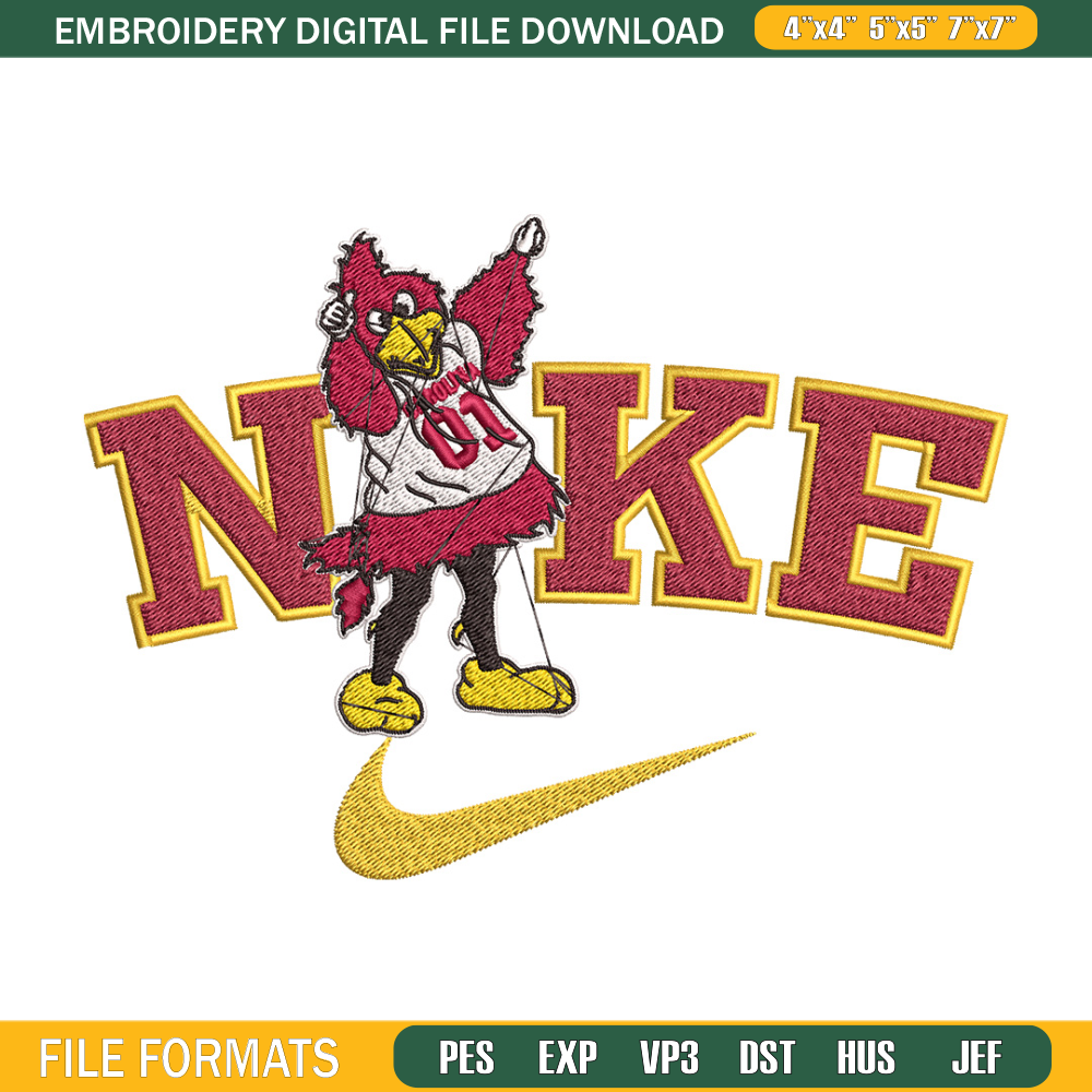 Cardinals NIKE embroidery design, NCAA embroidery, Nike design, Embroidery file, Embroidery shirt,Digital download.jpg