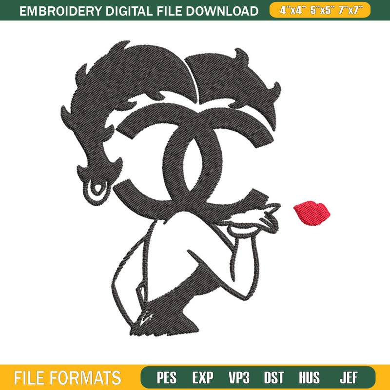 Cartoon girl gucci Embroidery Design, Gucci Embroidery, Brand Embroidery, Embroidery File, Logo shirt, Digital download.jpg