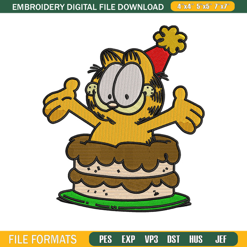 Cat cake embroidery design, Cat anime embroidery, Embroidery file, Embroidery shirt, Emb design, Digital download.jpg