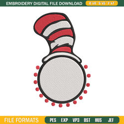 cat in the hat embroidery design, cat in the hat embroidery, embroidery file, logo shirt922