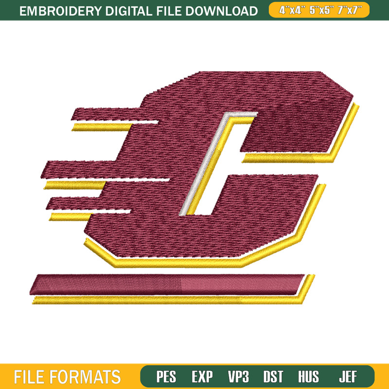 Central Michigan Chippewas embroidery design, Central Michigan Chippewas embroidery, logo embroidery, NCAA embroidery..jpg