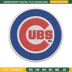 chicago cubs logo embroidery, mlb embroidery, sport embroidery, logo embroidery, mlb embroidery desi1096