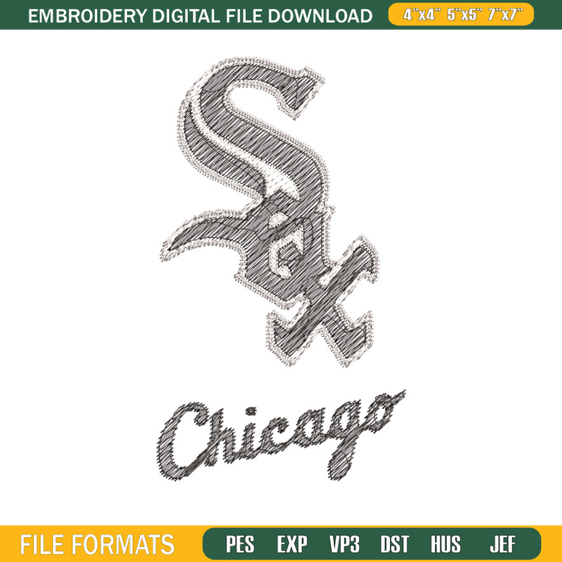 Chicago cubs white sox Logo embroidery design, logo sport embroidery, baseball embroidery, logo shirt, MLB embroidery.jpg