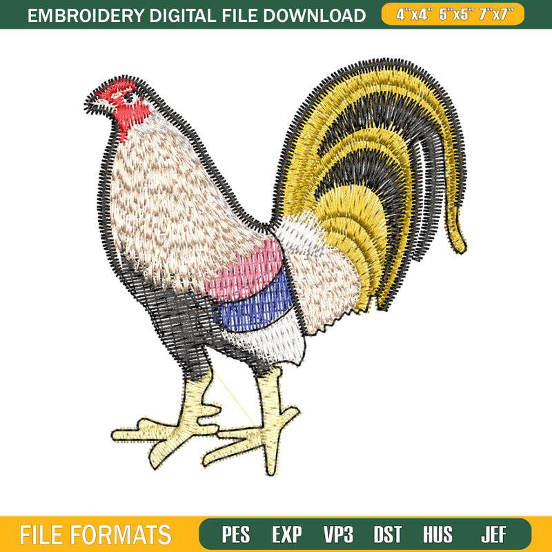 Chicken embroidery design, Chicken embroidery, chicken design, Embroidery file, logo shirt, Digital download..jpg