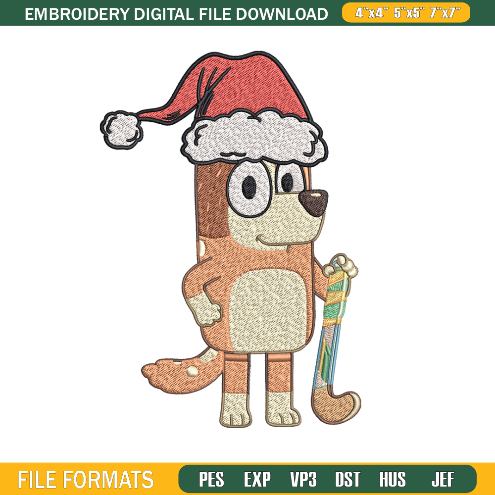 Chilli chrismas hat Embroidery Design, Bluey Embroidery, Embroidery File, Brand Embroidery, Logo shirt, Digital download.jpg