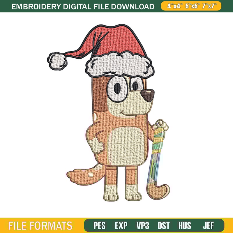 Chilli chrismas hat Embroidery Design, Bluey Embroidery, Embroidery File, Brand Embroidery, Logo shirt, Digital download.jpg