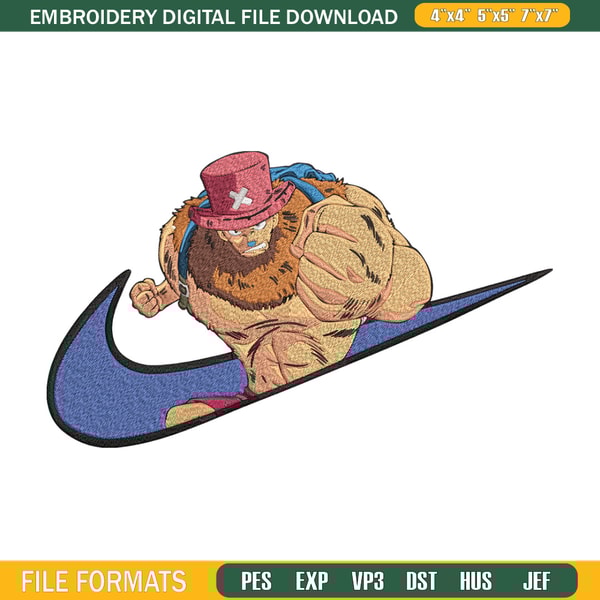 Choper x nike Embroidery Design, One piece Embroidery, Embroidery File, Nike Embroidery, Anime shirt, Digital download.jpg