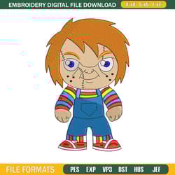 chucky chibi embroidery design, horror embroidery, embroidery file,embroidery shirt, emb design1147