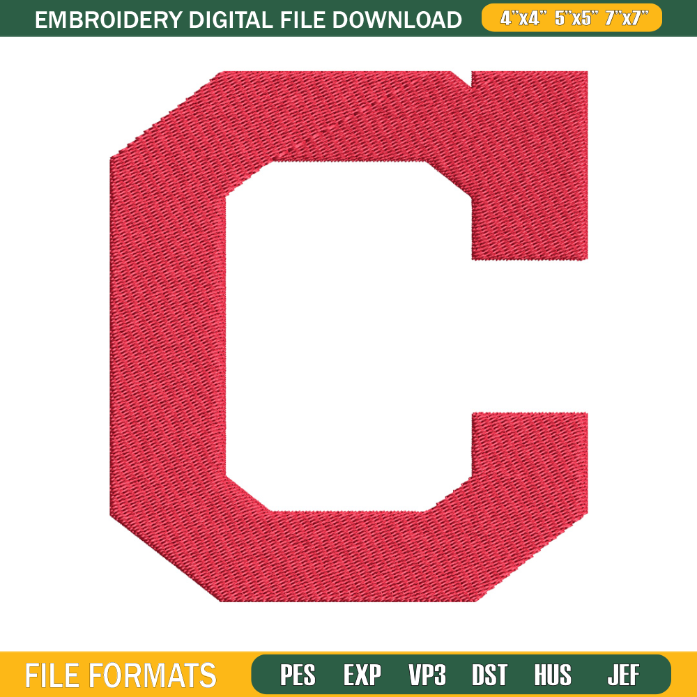 Cleveland Indians Embroidery, MLB Embroidery, Football Embroidery design, Sport embroidery, Logo Embroidery..jpg