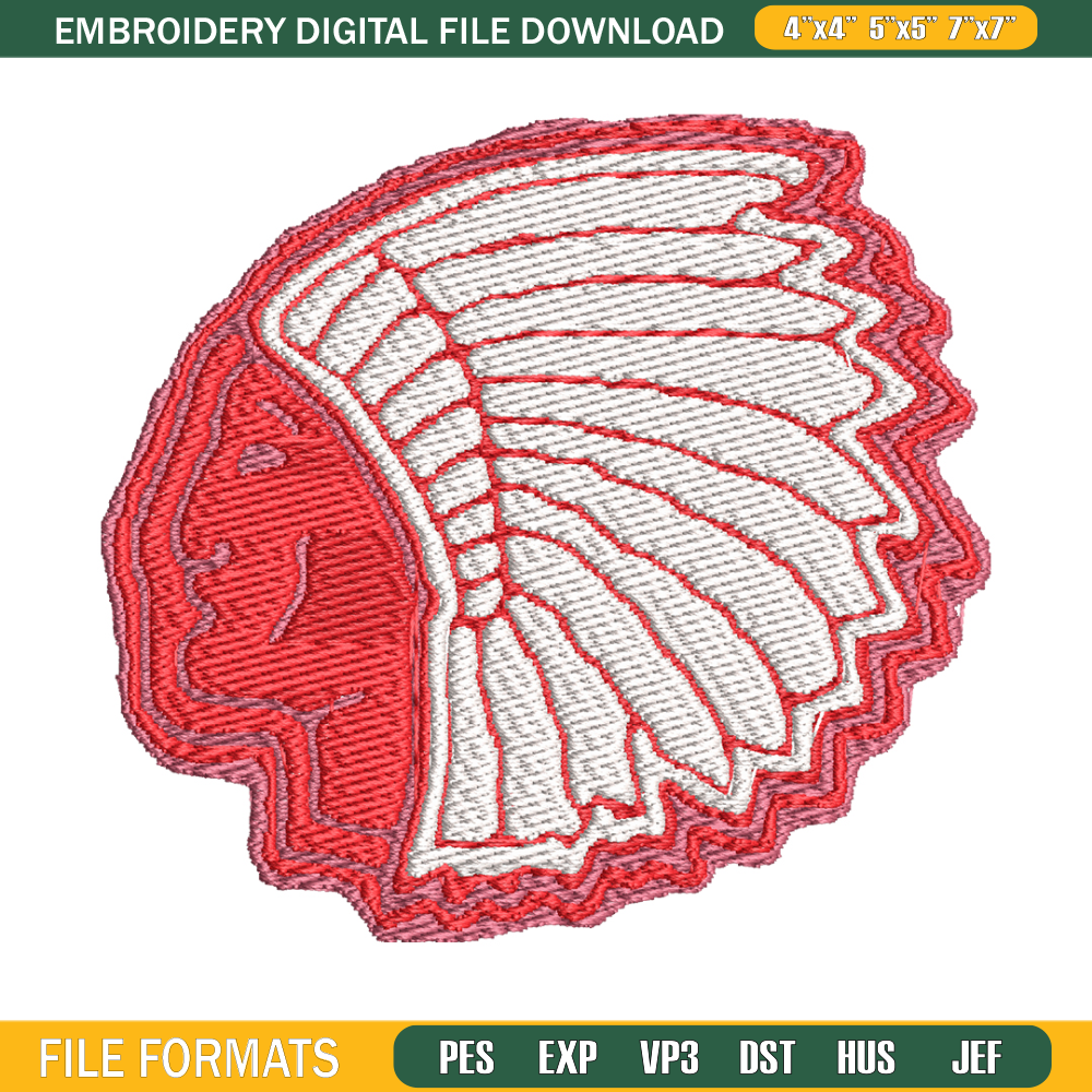 Cleveland Indians logo embroidery design, Logo Sport embroidery, baseball embroidery, logo shirt, MLB embroidery. (10).jpg