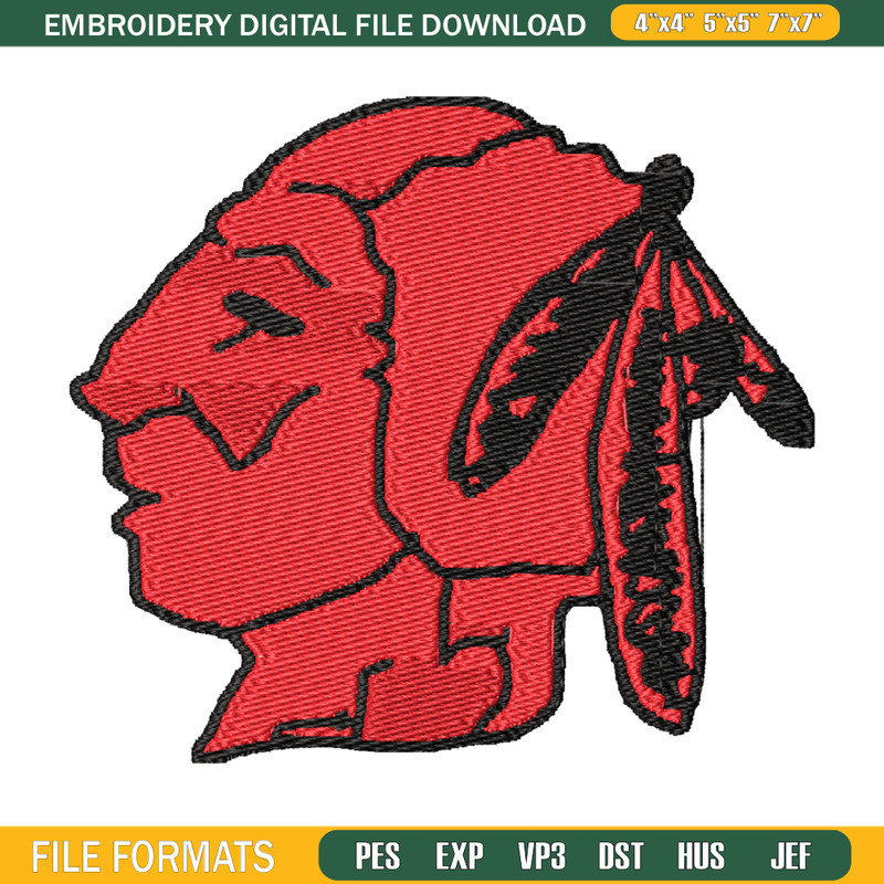 Cleveland Indians logo embroidery design, Logo Sport embroidery, baseball embroidery, logo shirt, MLB embroidery. (9).jpg