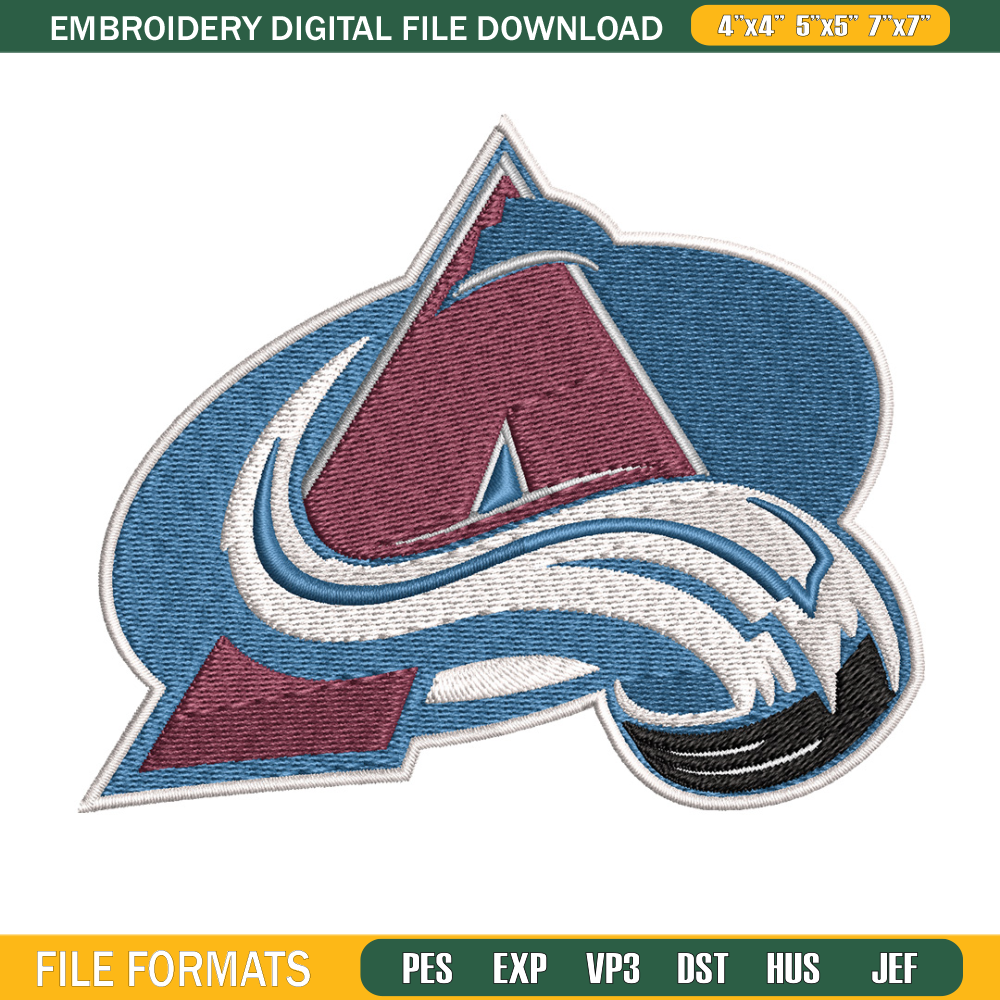 Colorado Avalanche Embroidery Design, Logo Embroidery, NHL Embroidery, Embroidery File, Logo shirt, Digital download.jpg
