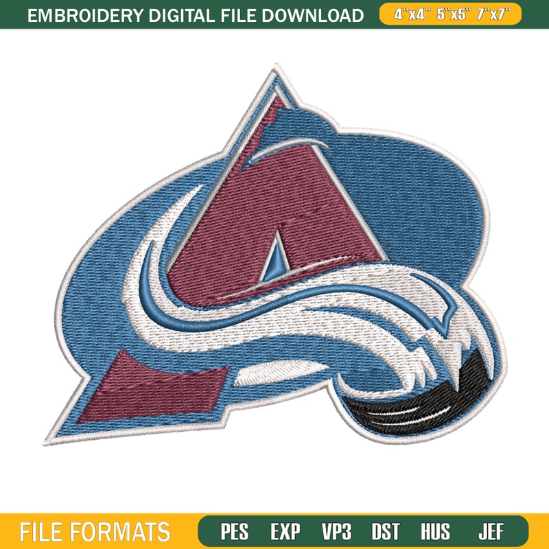 Colorado Avalanche Embroidery Design, Logo Embroidery, NHL Embroidery, Embroidery File, Logo shirt, Digital download.jpg