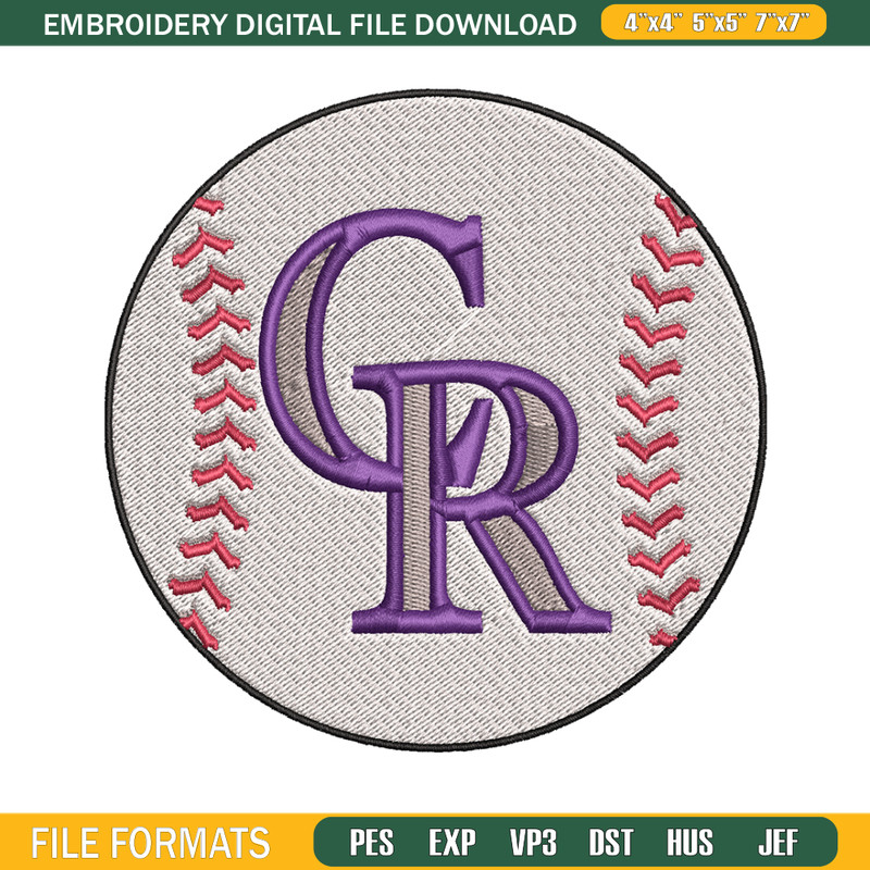 Colorado Rockies Logo embroidery design, logo sport embroidery, baseball embroidery, logo shirt, MLB embroidery. (12).jpg