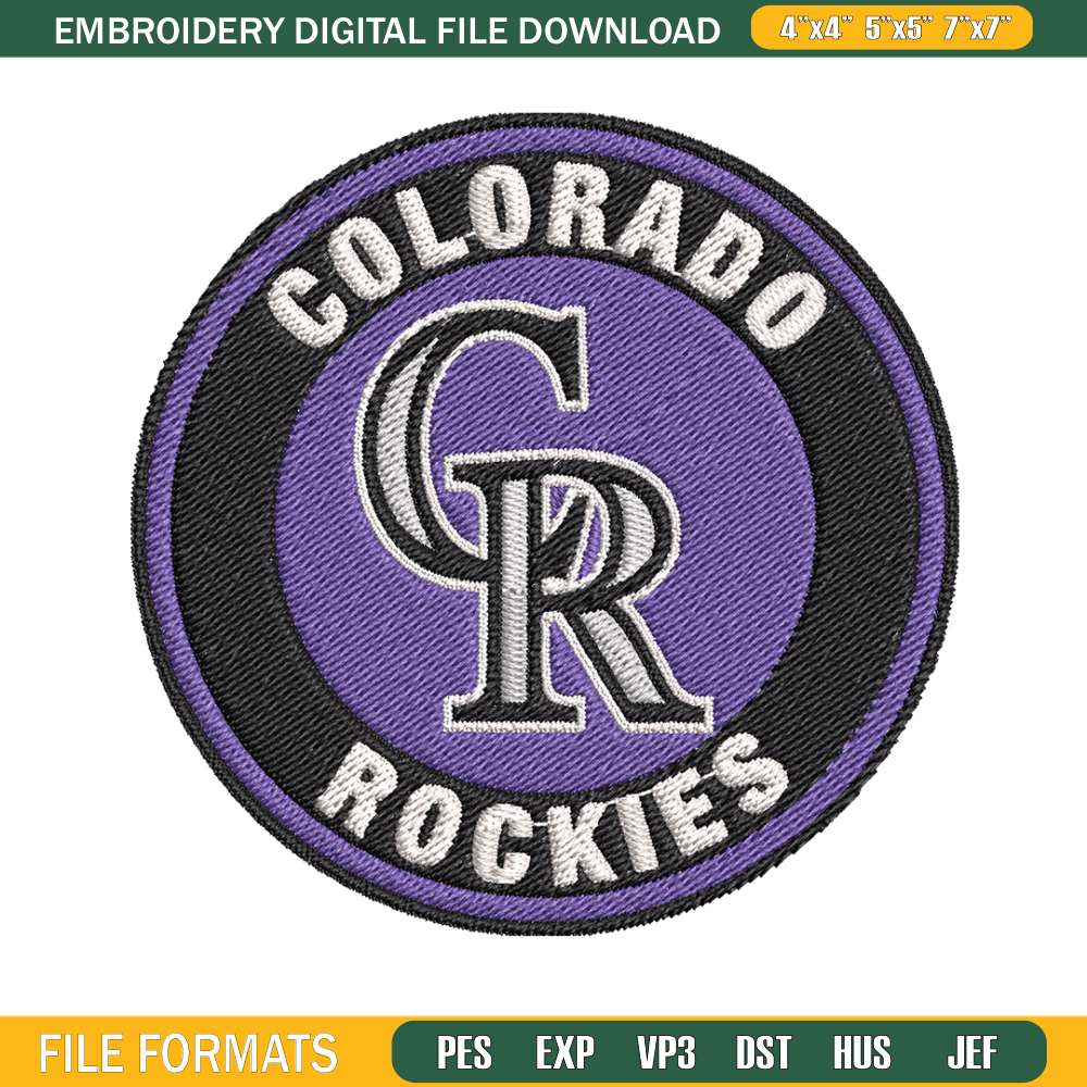 Colorado Rockies Logo embroidery design, logo sport embroidery, logo shirt, baseball embroidery, MLB embroidery.jpg