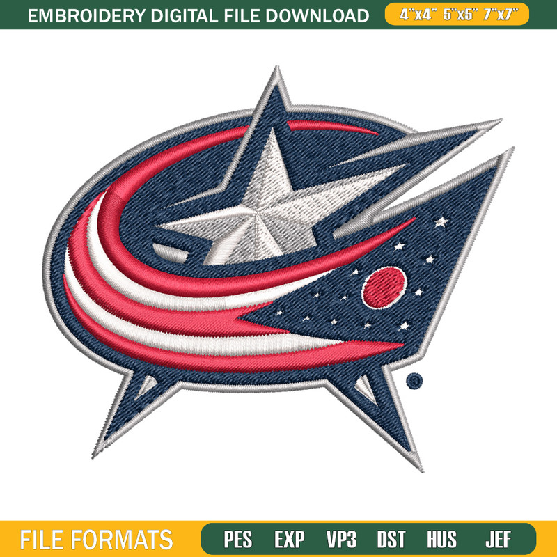Columbus Blue Jackets logo Embroidery, NHL Embroidery, Sport embroidery, Logo Embroidery, NHL Embroidery design.jpg