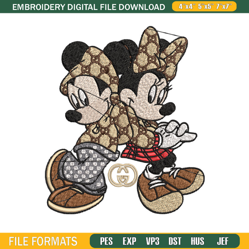 Couple gucci mouse Embroidery Design, Gucci Embroidery, Embroidery File, Logo shirt,Sport Embroidery, Digital download 1.jpg