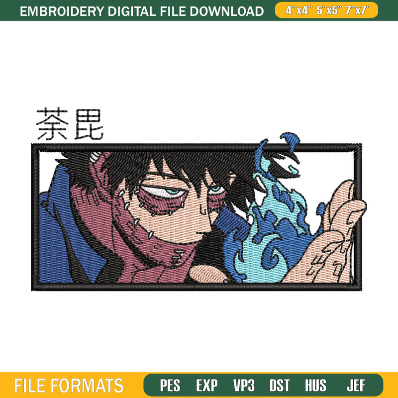 Dabi embroidery design, My hero academia embroidery, embroidery file, anime design, anime shirt, Digital download.jpg