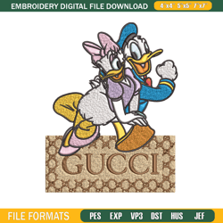 daisy and donald duck gucci embroidery design, disney embroidery, cartoon design, embroidery file, i1397