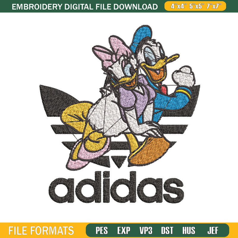Daisy x duck adidas Embroidery Design, Adidas Embroidery, Brand Embroidery, Embroidery File,Logo shirt,Digital download 1.jpg