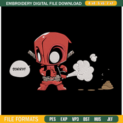 deadpool chibi embroidery design, deadpool embroidery, embroidery file, anime embroidery, anime shir1458