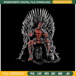 deadpool king embroidery design, deadpool embroidery, embroidery file, anime embroidery, anime shirt1464