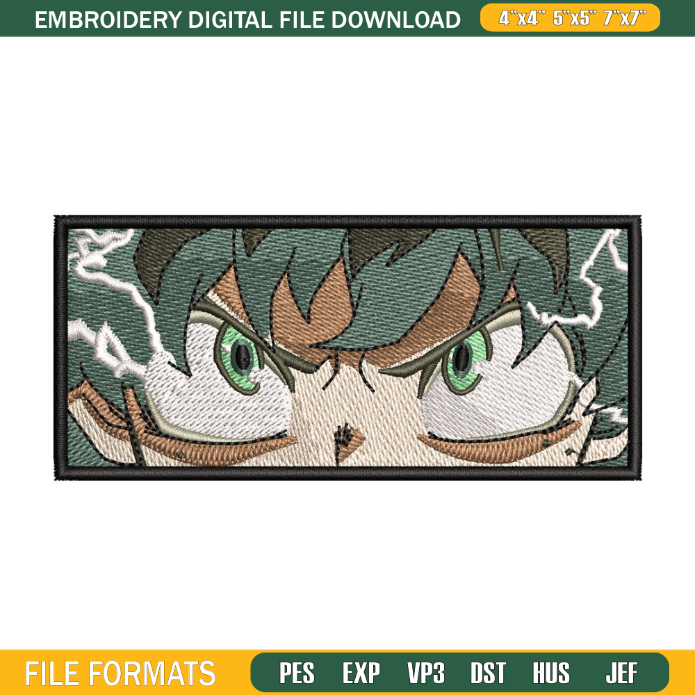 Deku eyes embroidery design, Mha embroidery, Anime design, Embroidery shirt, Embroidery file, Digital download.jpg