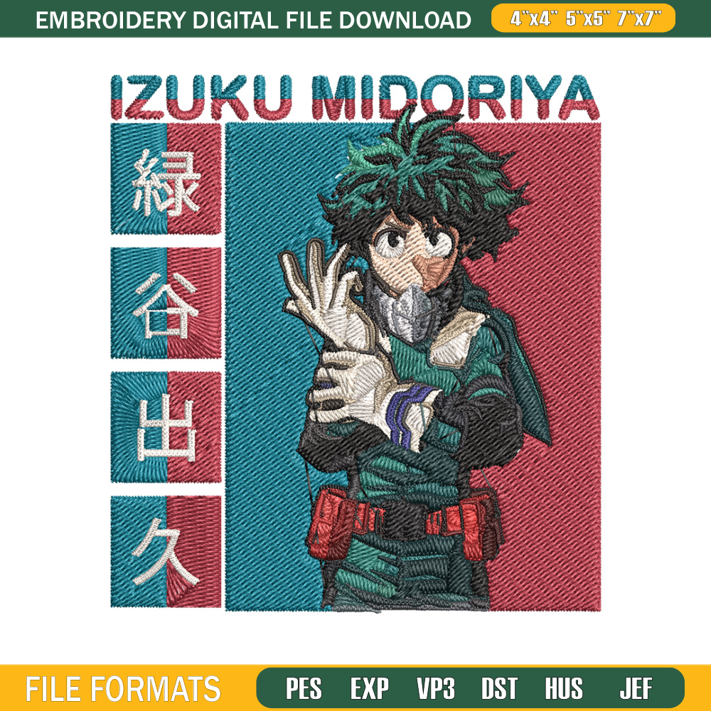 Deku Poster Embroidery Design, Mha Embroidery, Embroidery File, Anime Embroidery,Anime shirt, Digital download.jpg