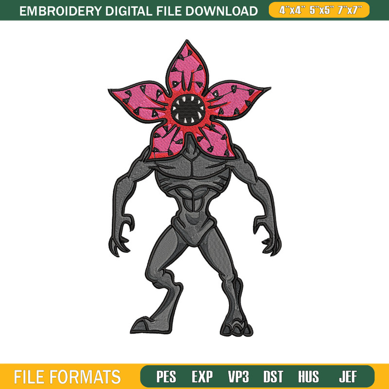 Demogorgon embroidery design, Demogorgon embroidery, Anime design, Embroidery shirt, Embroidery file, Digital download.jpg