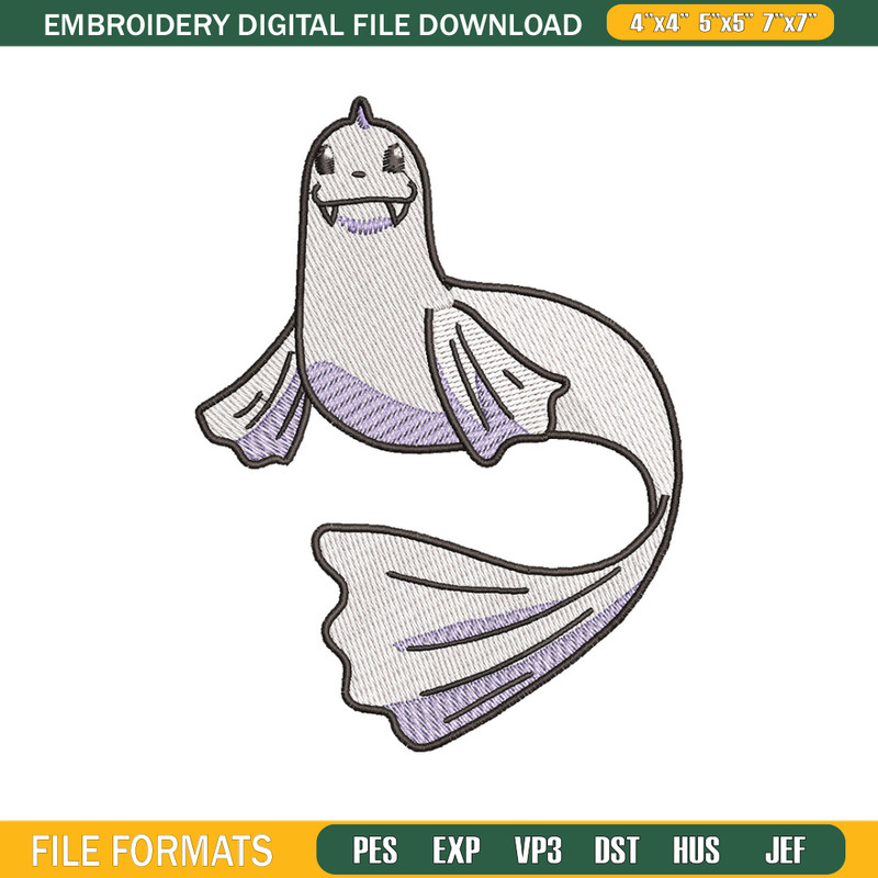 Dewgong embroidery design, Pokemon embroidery, Anime design, Embroidery shirt, Embroidery file,Digital download.jpg