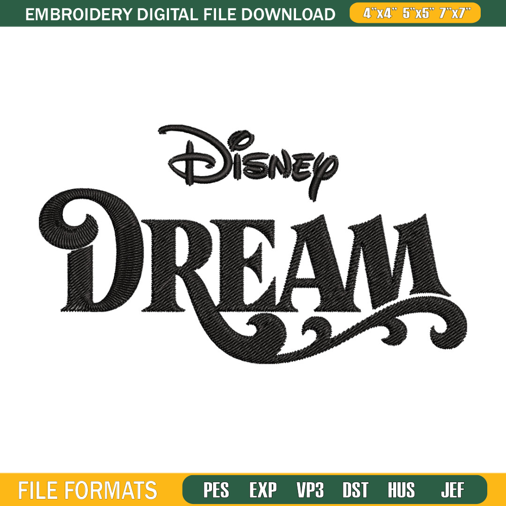 Disney Dream Embroidery Design, Disney logo Embroidery, Embroidery File, Embroidery design, Digital download..jpg