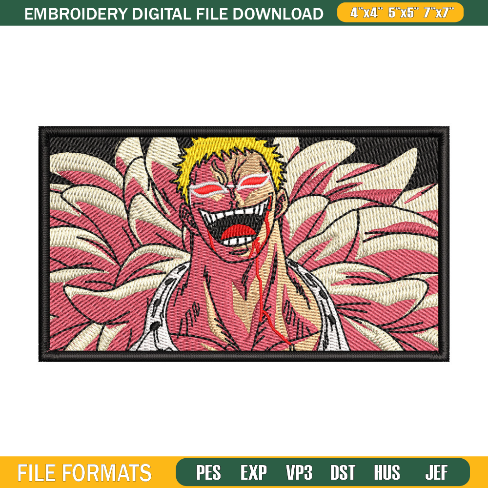 Doffy box embroidery design, One piece embroidery, Anime design, Embroidery shirt, Embroidery file, Digital download.jpg