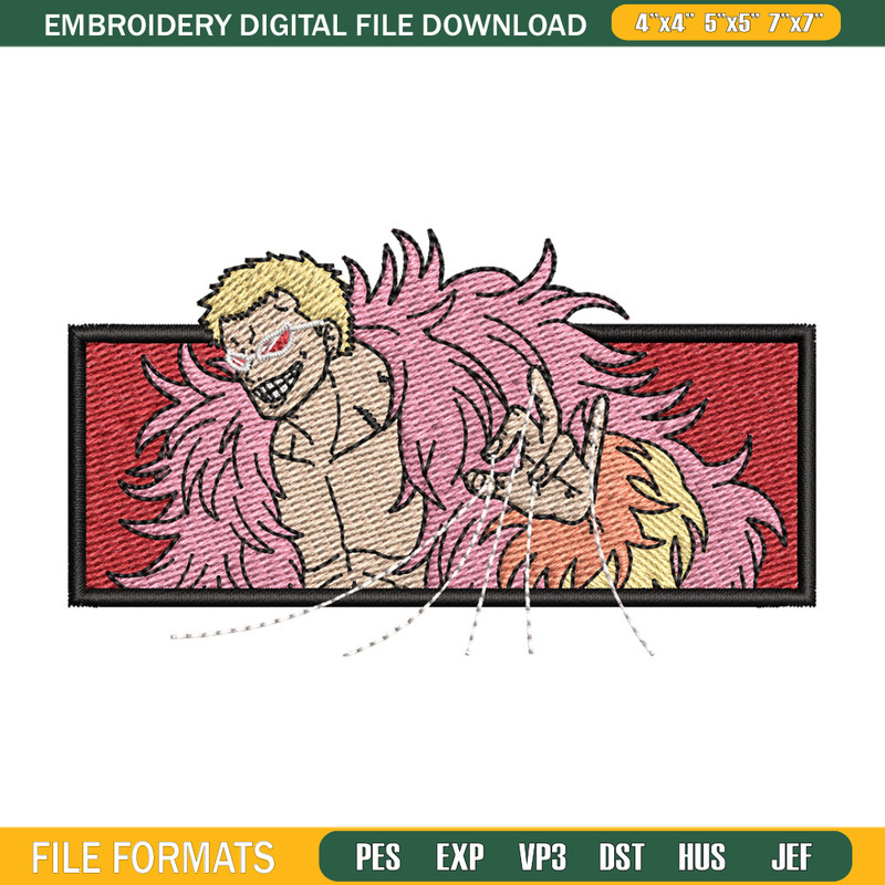Doffy frame embroidery design, One piece embroidery, Anime design, Embroidery shirt, Embroidery file, Digital download.jpg