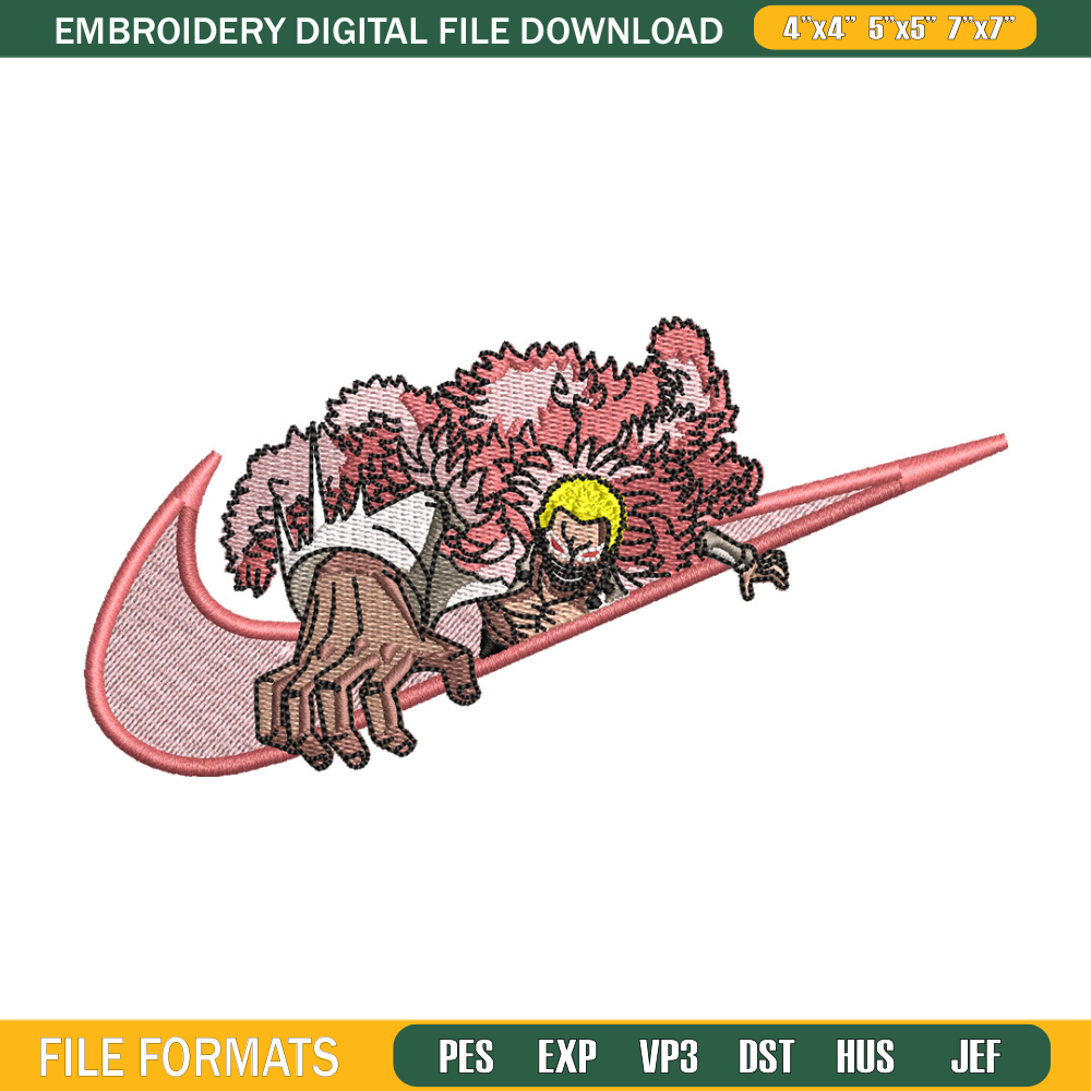 Doffy swoosh embroidery design, One piece embroidery, Nike design, Embroidery shirt, Embroidery file, Digital download.jpg