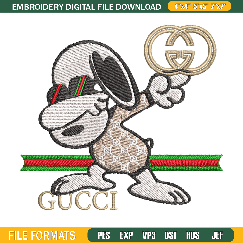 Dog cute gucci Embroidery Design, Gucci Embroidery, Embroidery File, Logo shirt, Sport Embroidery, Digital download. 1.jpg