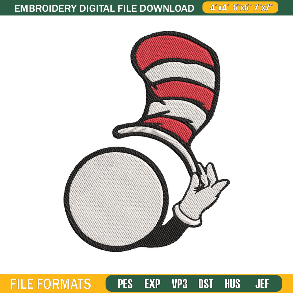 Dr seuss hat Embroidery Design, Dr seuss hat Embroidery, Embroidery File, logo shirt, Embroidery logo, Digital download..jpg