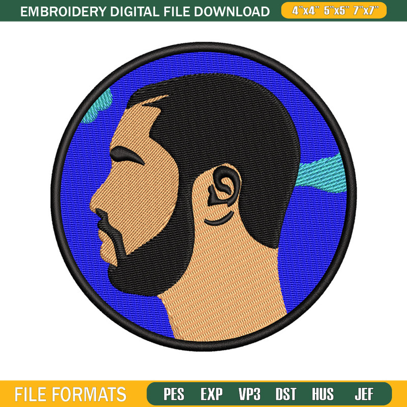 Drake circle embroidery design, Drake embroidery, Embroidery file, Embroidery shirt, Emb design,Digital download.jpg